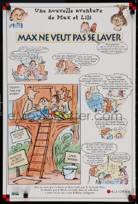3z391 MAX NE VEUT PAS SE LAVER 16x24 French special poster 2000s cartoon for children's hygiene!