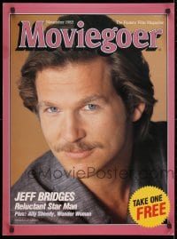3z416 MOVIEGOER 22x30 special poster November 1985 super close-up of Jeff Bridges!