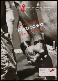 3z425 NIKO SAWA 12x17 Kenyan special poster 2000s HIV/AIDS,, two men holding hands!