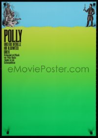 3z176 POLLY 24x33 German stage poster 1970s art of a duel over huge open field by Holger Matthies!