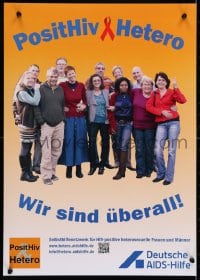 3z440 POSITHIV HETERO 17x24 German special poster 2000s HIV/AIDS, heterosexuals are not immune!