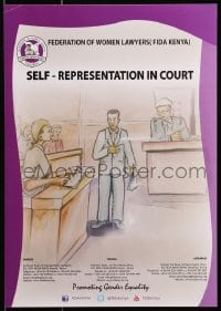 3z453 SELF-REPRESENTATION IN COURT 12x17 Kenyan special poster 2000s promoting gender equality!