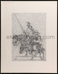 3z034 UNKNOWN ART PRINT 22x28 art print 1980s art of Don Quixote by Pedro, please help identify!