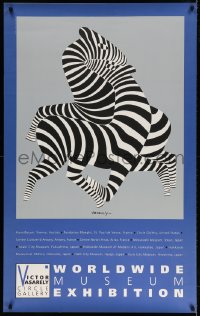 3z105 VICTOR VASARELY CIRCLE GALLERY 30x48 museum/art exhibition 1989 art of zebras by Vasarely!
