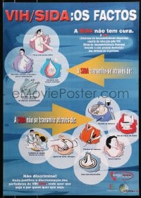 3z478 VIH/SIDA: OS FACTOS 19x27 Portuguese special poster 2000s HIV/AIDS, how it is t transmitted!