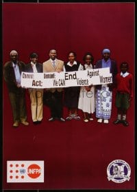 3z486 WE CAN END VIOLENCE AGAINST WOMEN 12x17 Kenyan special poster 1990s Commit, Demand, Act!