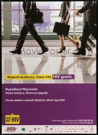 3z496 WROC BEZ HIV 19x27 Polish special poster 2000s HIV/AIDS, protect yourself in the airport!