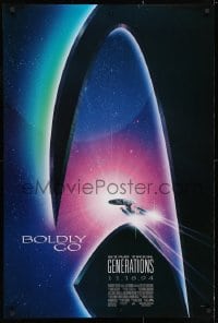 3z915 STAR TREK: GENERATIONS int'l advance DS 1sh 1994 cool sci-fi art of the Enterprise, Boldly Go!