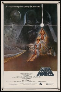 3z203 STAR WARS style A heavy stock 27x41 video poster R1982 George Lucas classic, art by Tom Jung!