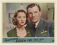 4a752 REACH FOR THE SKY English LC 1956 best portrait of RAF pilot Kenneth More & Muriel Pavlow!