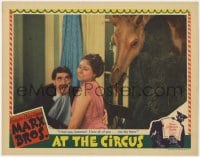 4a223 AT THE CIRCUS LC 1939 zany Groucho Marx & Margaret Dumont by giraffe in window!