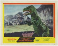 4a237 BEAST OF HOLLOW MOUNTAIN LC #7 1956 best close up of realy fake looking Tyrannosaurus Rex!