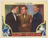 4a244 BELOW THE DEADLINE LC 1936 Theodore von Eltz in tuxedo grabs Russell Hopton, film noir!