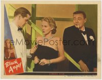 4a256 BLACK ANGEL LC #6 1946 June Vincent between Dan Duryea & smoking Peter Lorre!