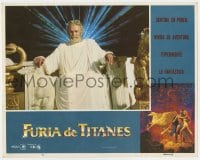 4a321 CLASH OF THE TITANS int'l Spanish language LC #5 1981 Laurence Olivier as Zeus on throne!