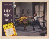 4a333 COUNT OF MONTE CRISTO LC #8 R1948 Robert Donat as Edmond Dantes in swordfight w/ Blackmer!