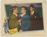4a344 D.O.A. LC #7 1950 Neville Brand holds Edmond O'Brien at gunpoint, classic film noir!