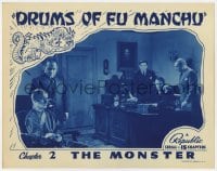 4a390 DRUMS OF FU MANCHU chapter 2 LC 1940 Republic serial, villain Henry Brandon, The Monster!