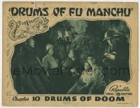 4a389 DRUMS OF FU MANCHU chapter 10 LC 1940 Kellard, Franklin & explorers in cave, Drums of Doom!