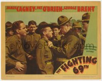 4a411 FIGHTING 69th LC 1940 Pat O'Brien & others watch Sgt Alan Hale have a talk with James Cagney!