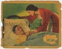 4a422 FIRST LADY LC 1937 beautiful Kay Francis looks lovingly at Preston Foster asleep in bed!