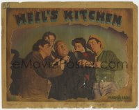 4a505 HELL'S KITCHEN LC 1939 great image of The Dead End Kids roughing up scared Grant Mitchell!