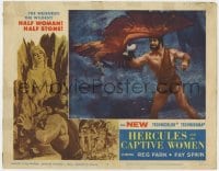 4a506 HERCULES & THE CAPTIVE WOMEN LC #4 1963 strongman Reg Park fighting giant bird w/ bare hands!
