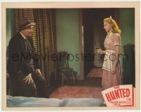4a532 HUNTED LC #6 1948 great close up of Belita pointing gun at Preston Foster, film noir!