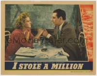 4a536 I STOLE A MILLION LC 1939 romantic close up of George Raft & Claire Trevor in restaurant!