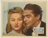 4a537 I WAKE UP SCREAMING LC #4 R1948 great c/u of Victor Mature in tuxedo & sexy Betty Grable!
