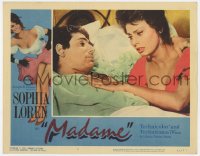4a619 MADAME SANS GENE LC #3 R1963 great close-up of super sexy Sophia Loren in bed, Madame!