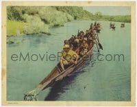 4a641 MOGAMBO LC R1960s cool image of Clark Gable & Ava Gardner in boat with African natives!