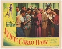 4a650 MONTE CARLO BABY LC 1953 great image of Audrey Hepburn signing autographs for her fans!