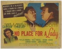 4a098 NO PLACE FOR A LADY TC 1943 William Gargan, Margaret Lindsay, murder in a blackout!
