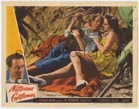 4a696 NOTORIOUS GENTLEMAN LC #2 1946 Rex harrison plays guitar for Margaret Johnston on the beach!