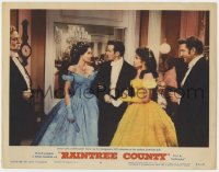 4a748 RAINTREE COUNTY LC #4 1957 Montgomery Clift between Elizabeth Taylor & Jarma Lewis at party!