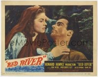 4a761 RED RIVER LC #5 1948 super c/u of Montgomery Clift & pretty Joanne Dru, Howard Hawks