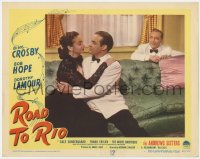 4a771 ROAD TO RIO LC #4 1948 Bing Crosby watches Bob Hope embracing Dorothy Lamour on couch!