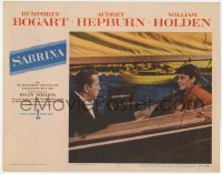 4a789 SABRINA LC #2 1954 close up of Audrey Hepburn on boat with Humphrey Bogart, Billy Wilder!