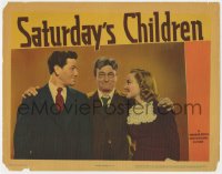 4a795 SATURDAY'S CHILDREN LC 1940 Claude Rains between John Garfield & pretty Anne Shirley!