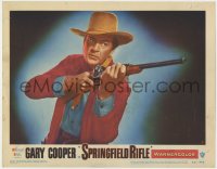 4a848 SPRINGFIELD RIFLE LC #5 1952 best portrait of Gary Cooper aiming his gun!