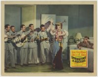 4a851 SPRINGTIME IN THE ROCKIES LC 1942 John Payne watches Carmen Miranda dancing with Latin band!