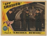 4a852 SPY SMASHER chapter 1 LC 1942 Whiz Comics super hero serial, America Beware, cool border art!
