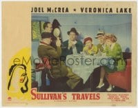 4a865 SULLIVAN'S TRAVELS LC 1941 Veronica Lake & Joel McCrea photographed eating, Preston Sturges