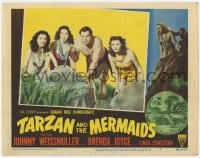 4a880 TARZAN & THE MERMAIDS LC #3 1948 Johnny Weissmuller with knife, Linda Christian & sexy girls!