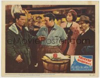 4a897 THIEVES' HIGHWAY LC #2 1949 Jules Dassin, c/u of truck driver Richard Conte & Lee J. Cobb!