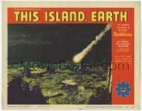 4a901 THIS ISLAND EARTH LC #7 1955 cool image of comet-like bomb crashing in barren area!