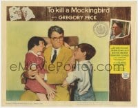 4a915 TO KILL A MOCKINGBIRD LC #2 1963 best close up of Gregory Peck as Atticus with Jem & Scout!