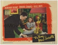 4a937 TWO MRS. CARROLLS LC #6 1947 Barbara Stanwyck looks at Patrick O'Moore leaning over table!