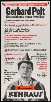 4b145 KEHRAUS German door panel 1983 art of grumpy Gerhard Polt wearing party hat!